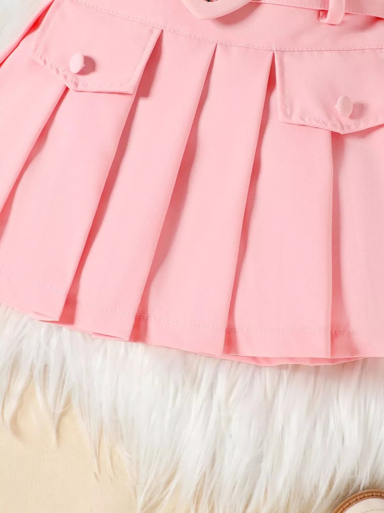 Children's Bowknot Vest & Pleated Skirt Set