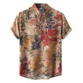 Men's Printed Button Detail Short Sleeve Blouse