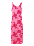 Floral Wide Strap Midi Dress