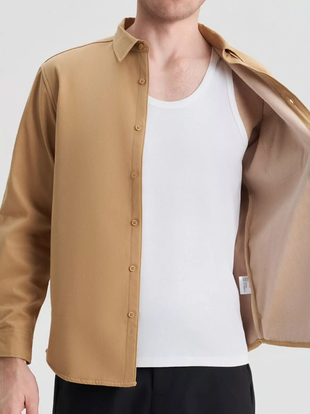 Men's Plus Size Button Up Long Sleeve Shirt