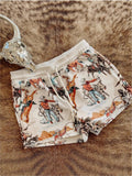 Wild West Rodeo Print Drawstring Shorts