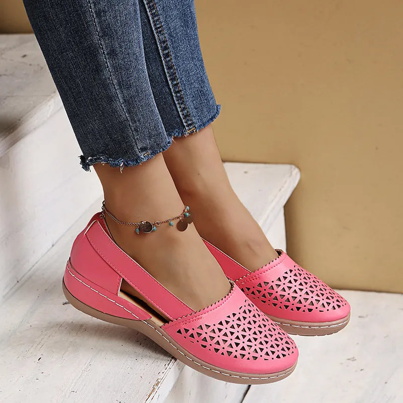 Cutout Round Toe Slip-Ons