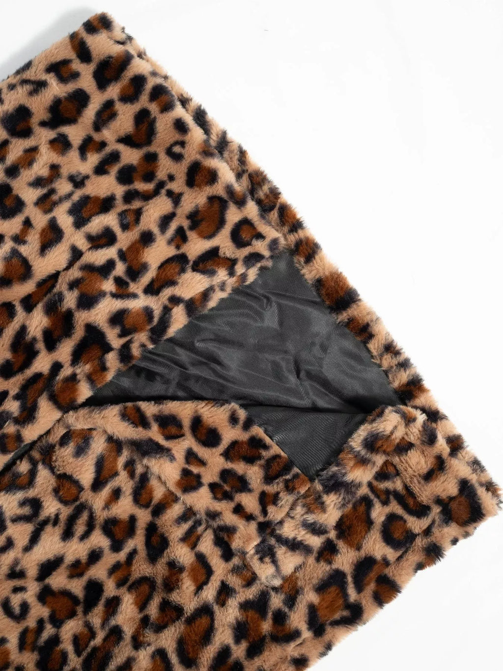 Leopard Print Faux Fur Longline Coat