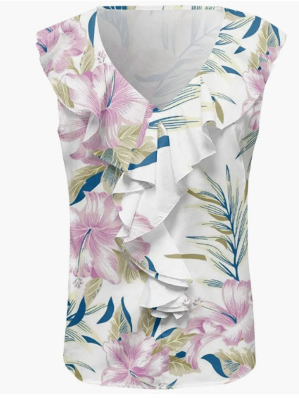 Printed V-Neck Tank