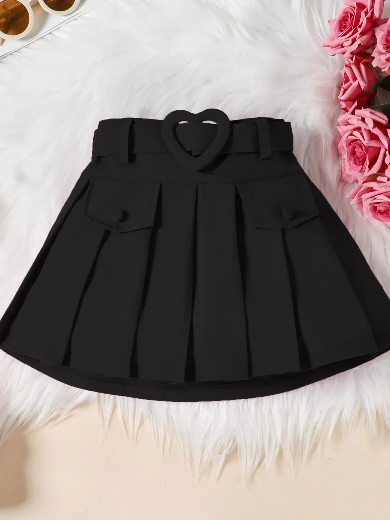 Children's Bowknot Vest & Pleated Skirt Set