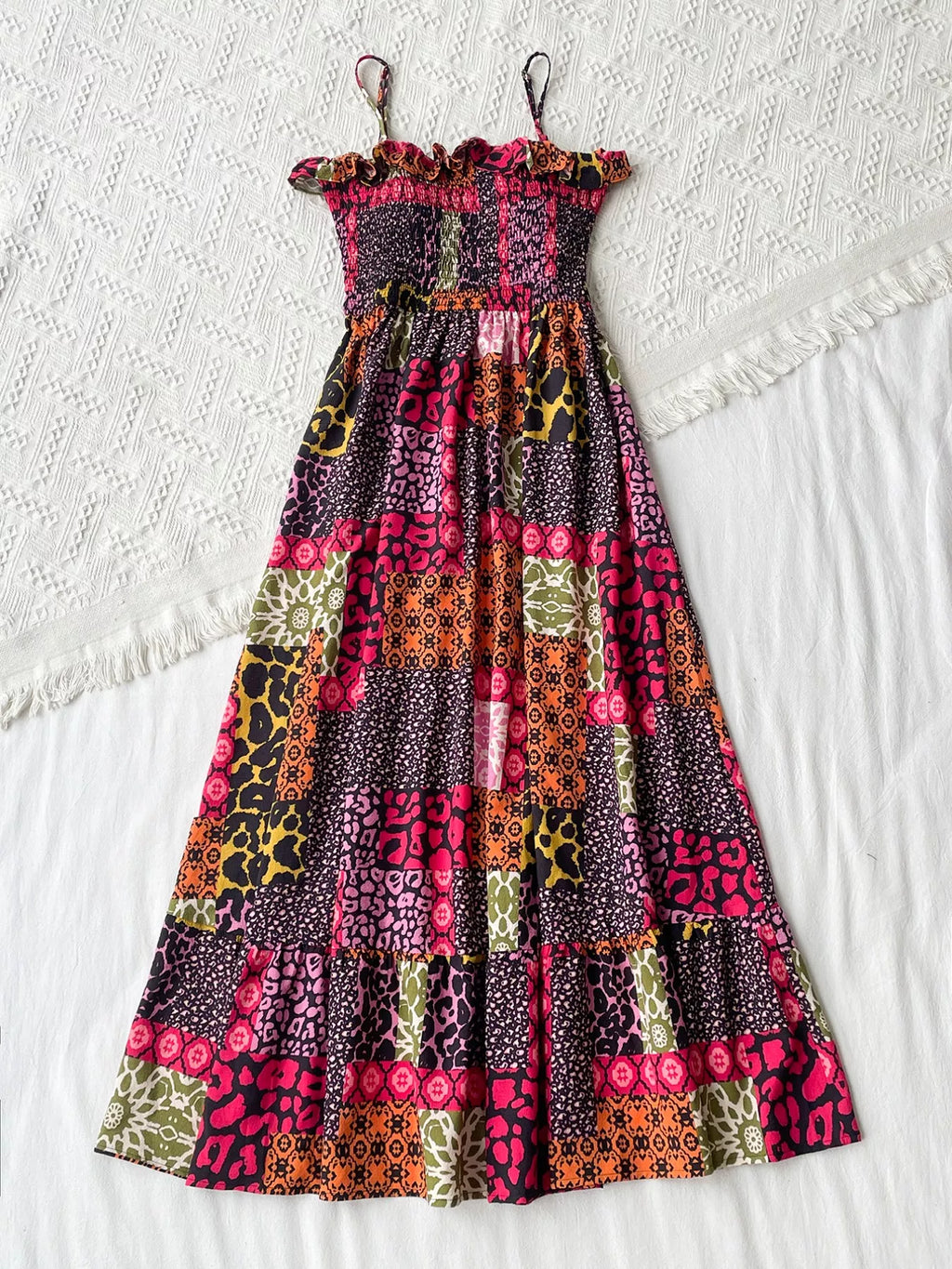 Smocked Leopard Cami Dress