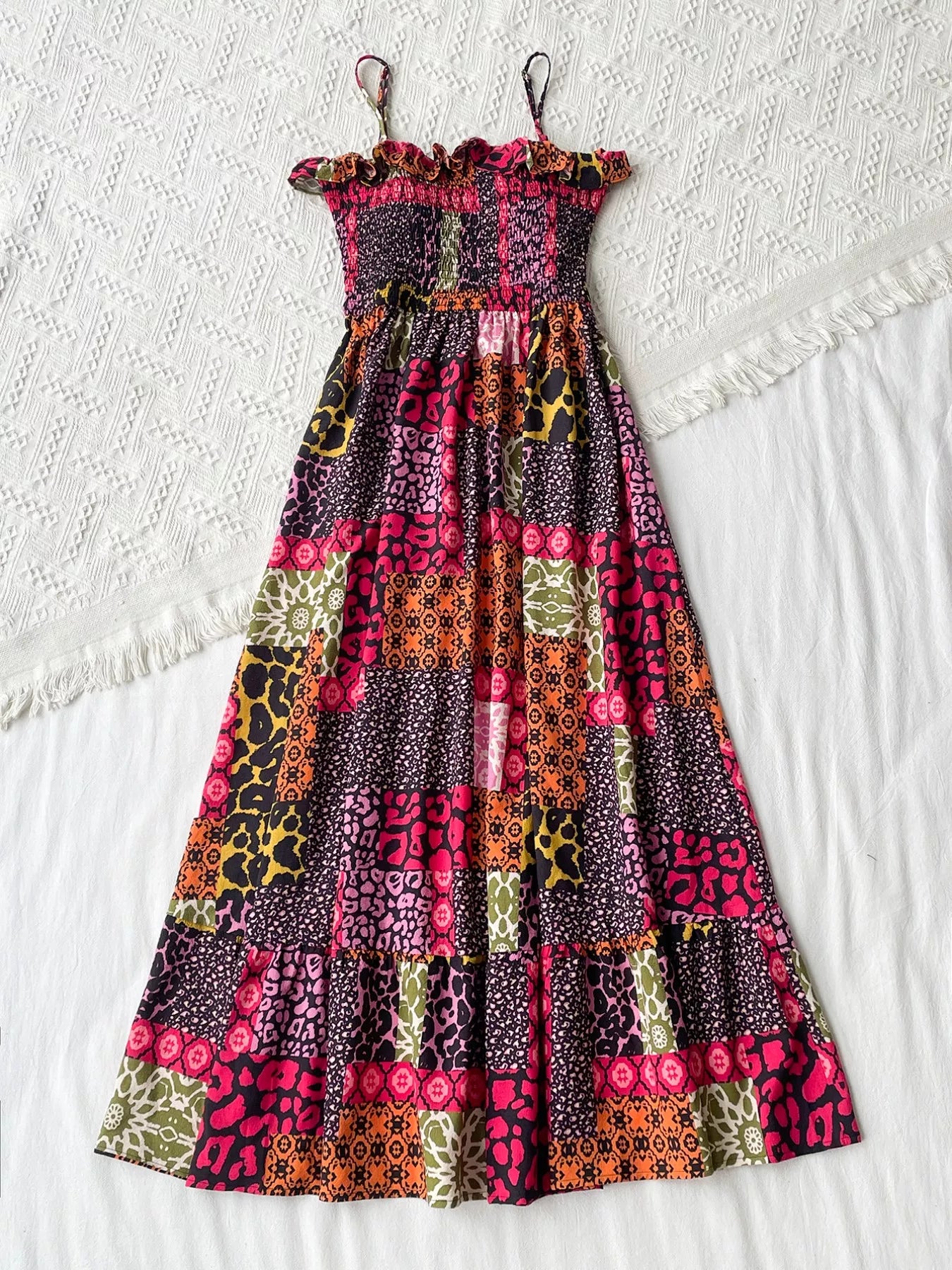 Smocked Leopard Cami Dress