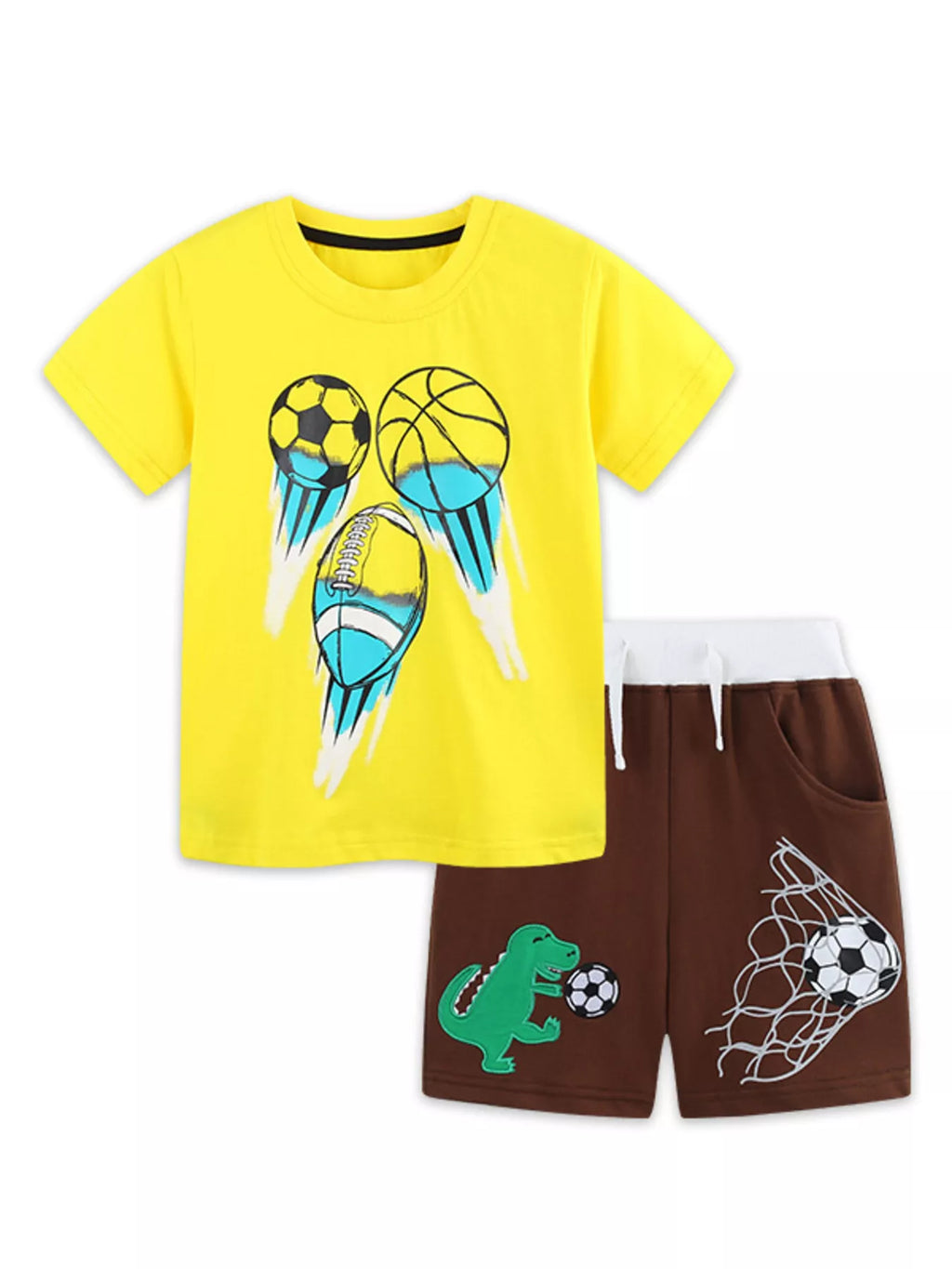 Children's Ball Graphic T-shirt and Shorts Set