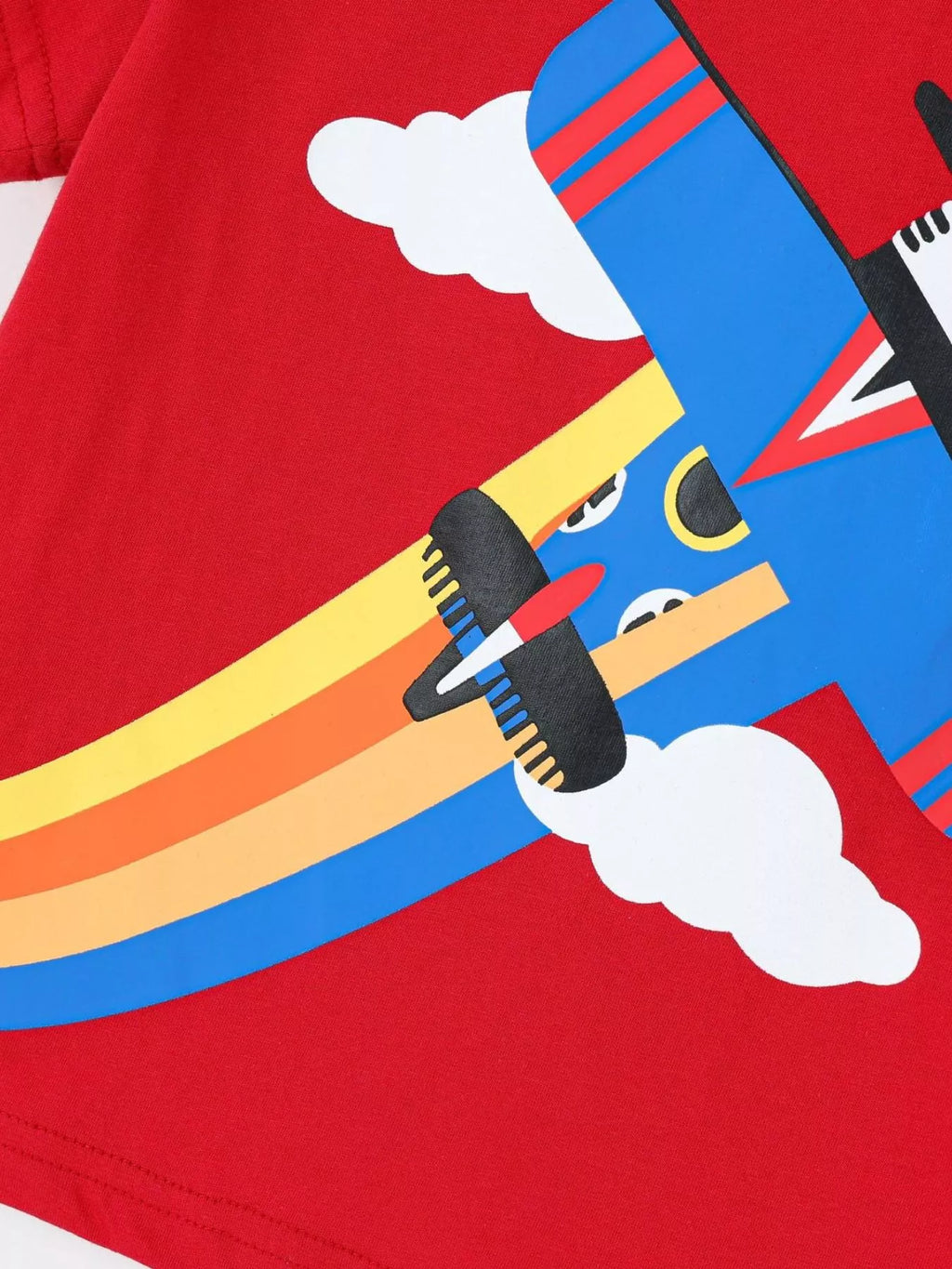 Children's Airplane Round Neck T-Shirt and Shorts Set