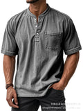 Men's Full Size Button Detail Short Sleeve Top Plus Size