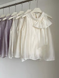 Bow Chiffon Sleeveless Top