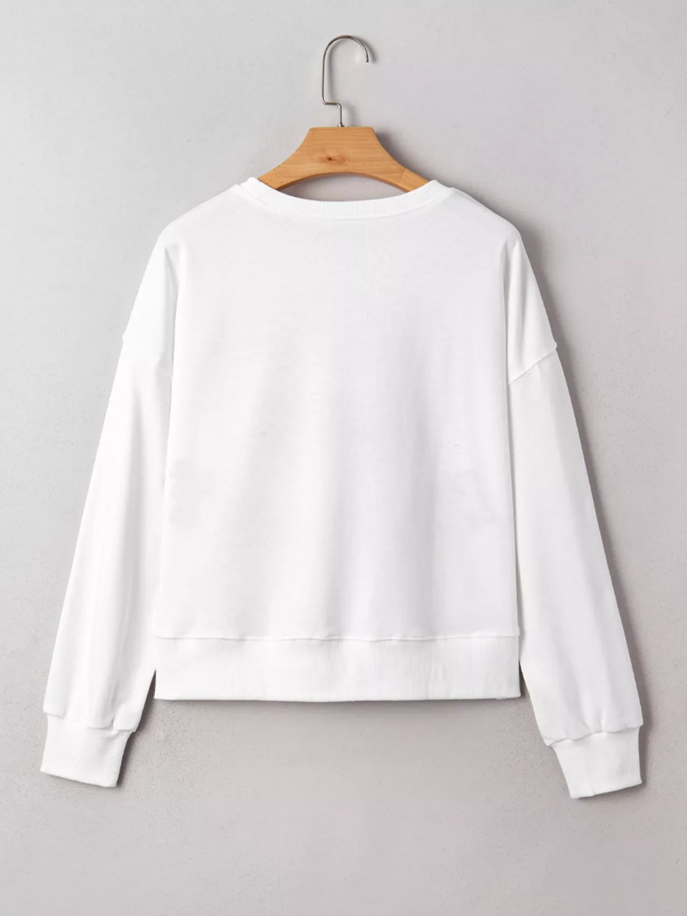CLASSY UNTIL KICKOFF Plush Letter Patched Loose Sweatshirt