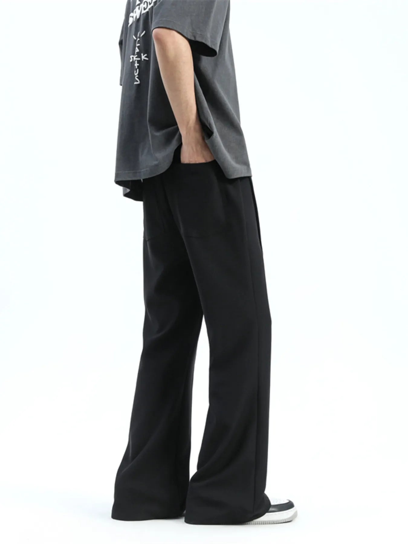 Men's Full Size Relaxed Fit Wide Leg Casual Pants Plus Size