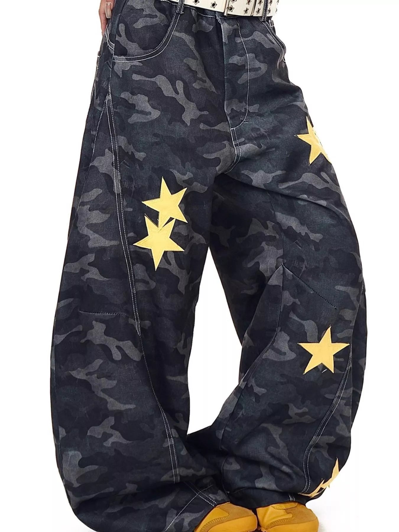Men's Full Size Camo Star Print Baggy Jeans Plus Size
