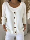 Full Size V-Neck Button-Down Knit Cardigan Plus Size