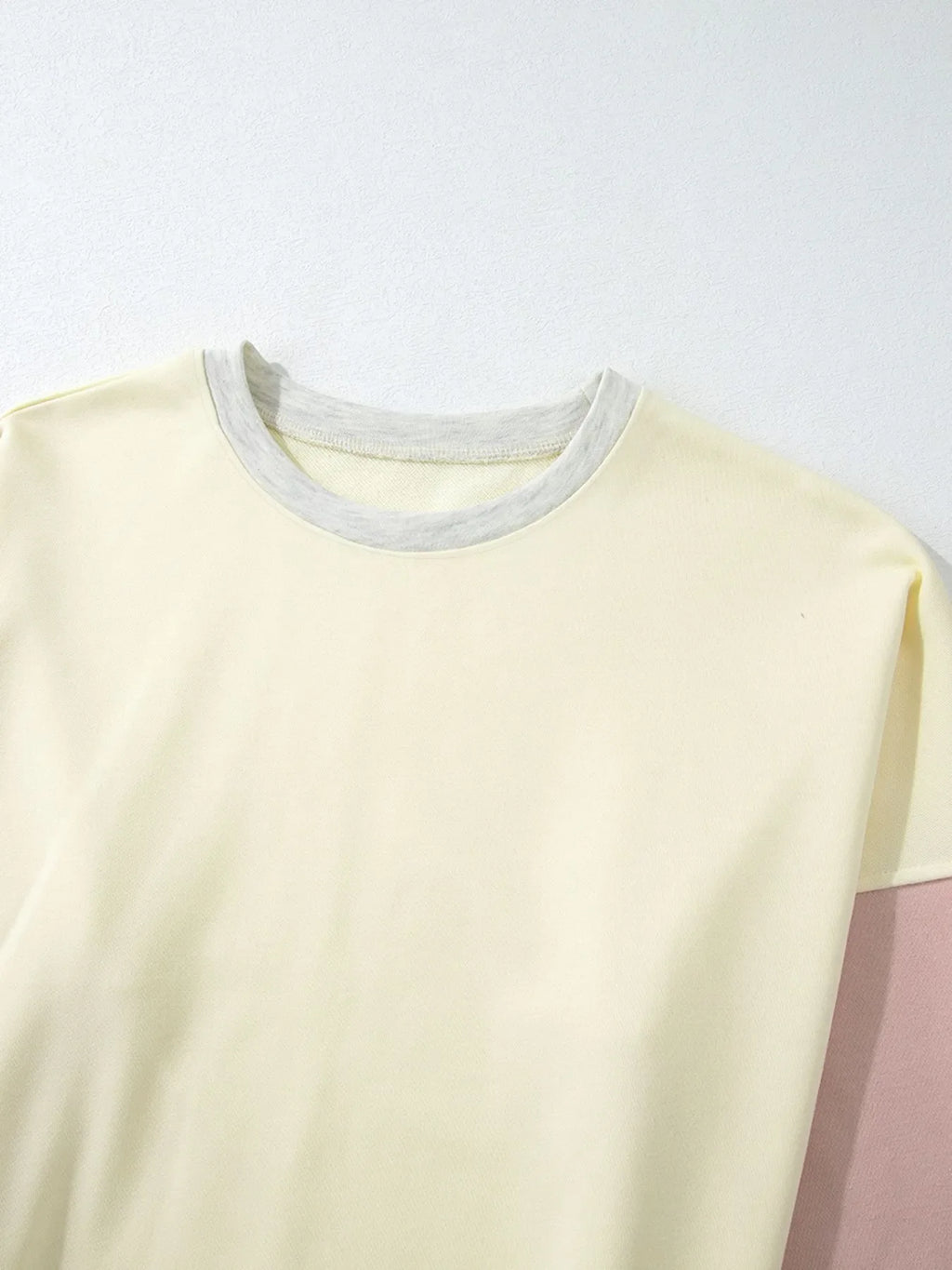 Color Block Round Neck Top and Pants Set