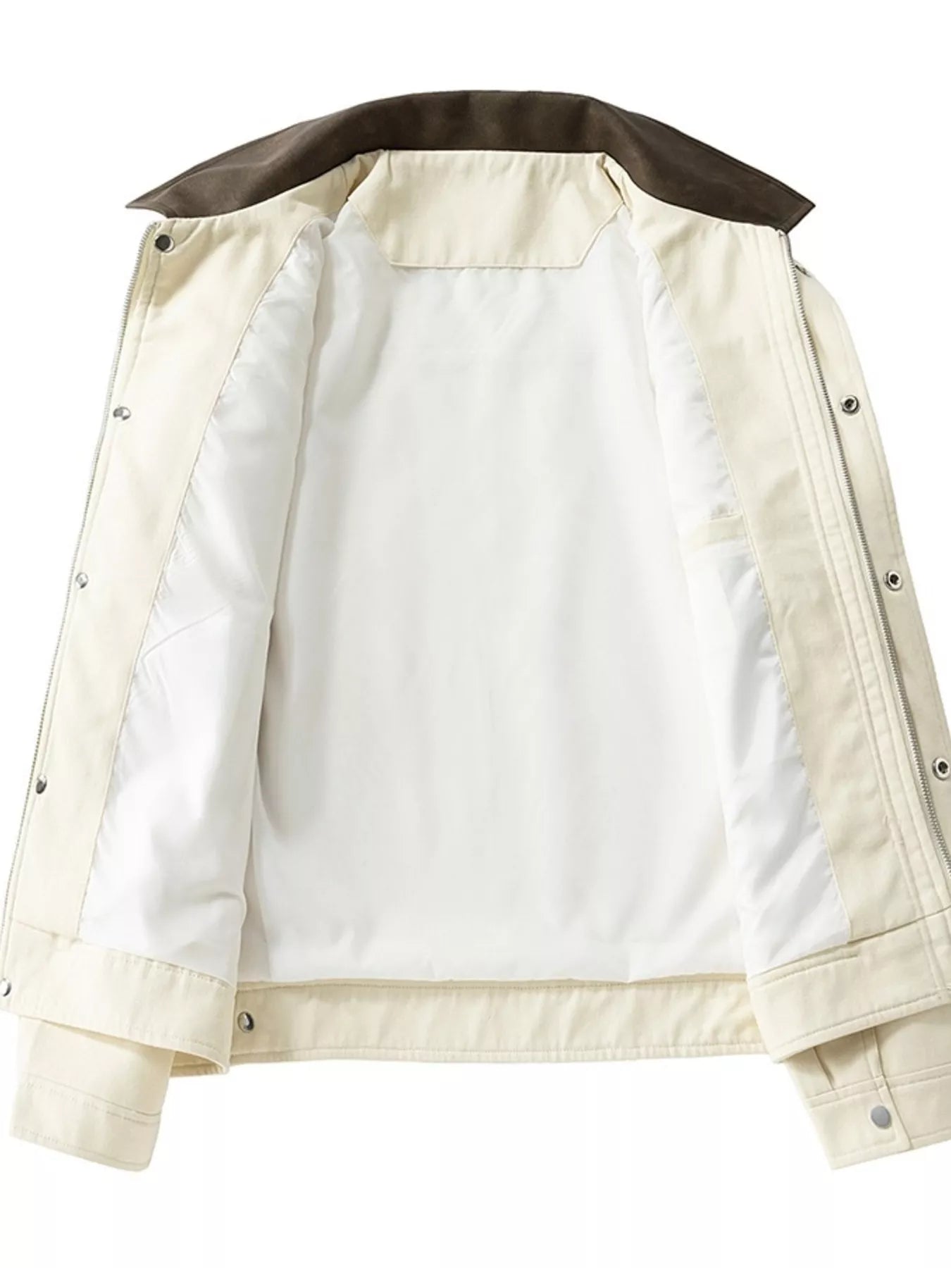 Men's Plus Size Contrast Collar Casual Jacket