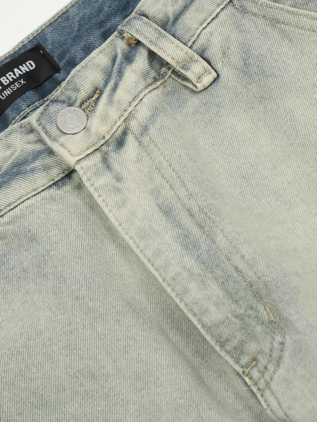 Men's Washed Multi-Pocket Straight Cargo Jeans