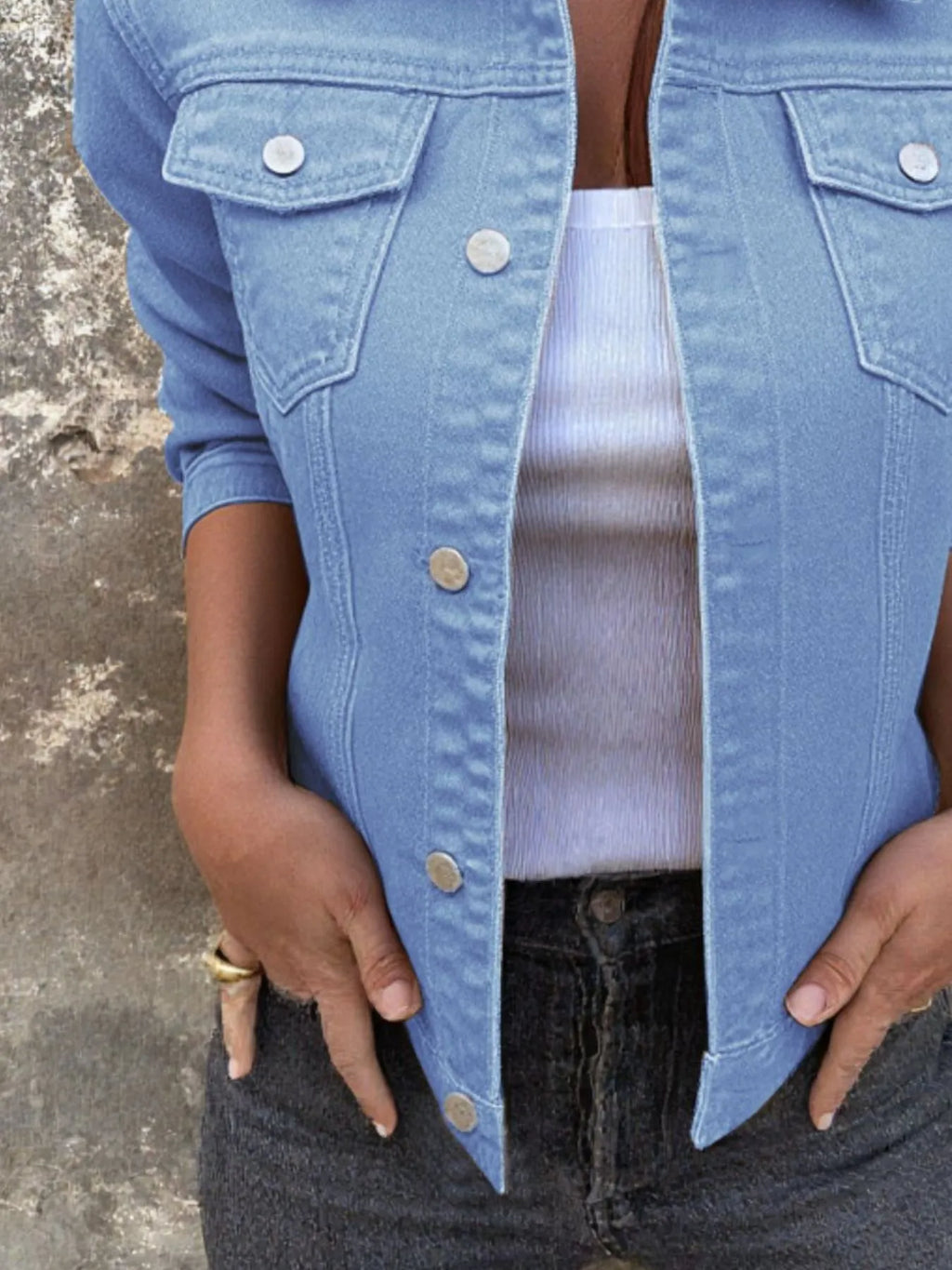 Button Front Closure Denim Jacket
