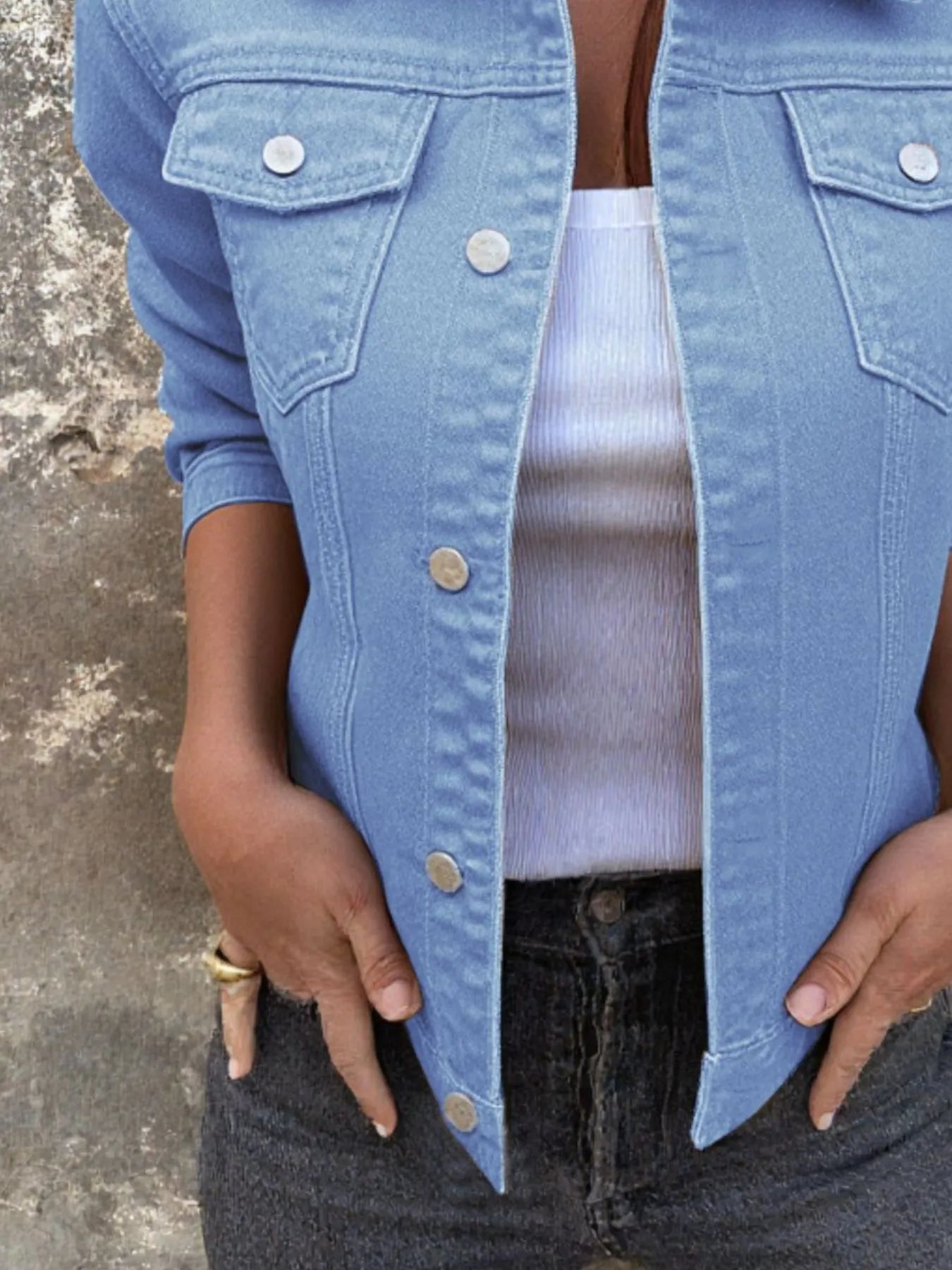 Button Front Closure Denim Jacket