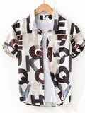 Men's Printed Button Up Short Sleeve Shirt