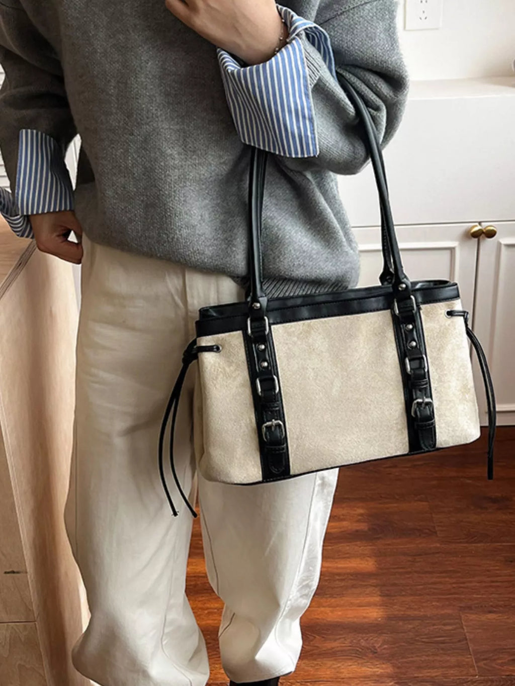 Buckle Decor Tote Bag