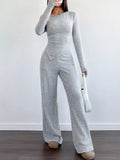 One-Shoulder Long Sleeve Top and Pants Set