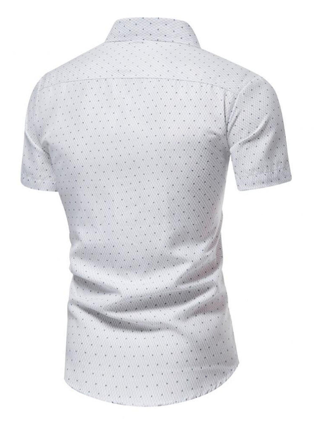 Men's Slim Fit Short Sleeve Dotted Shirt