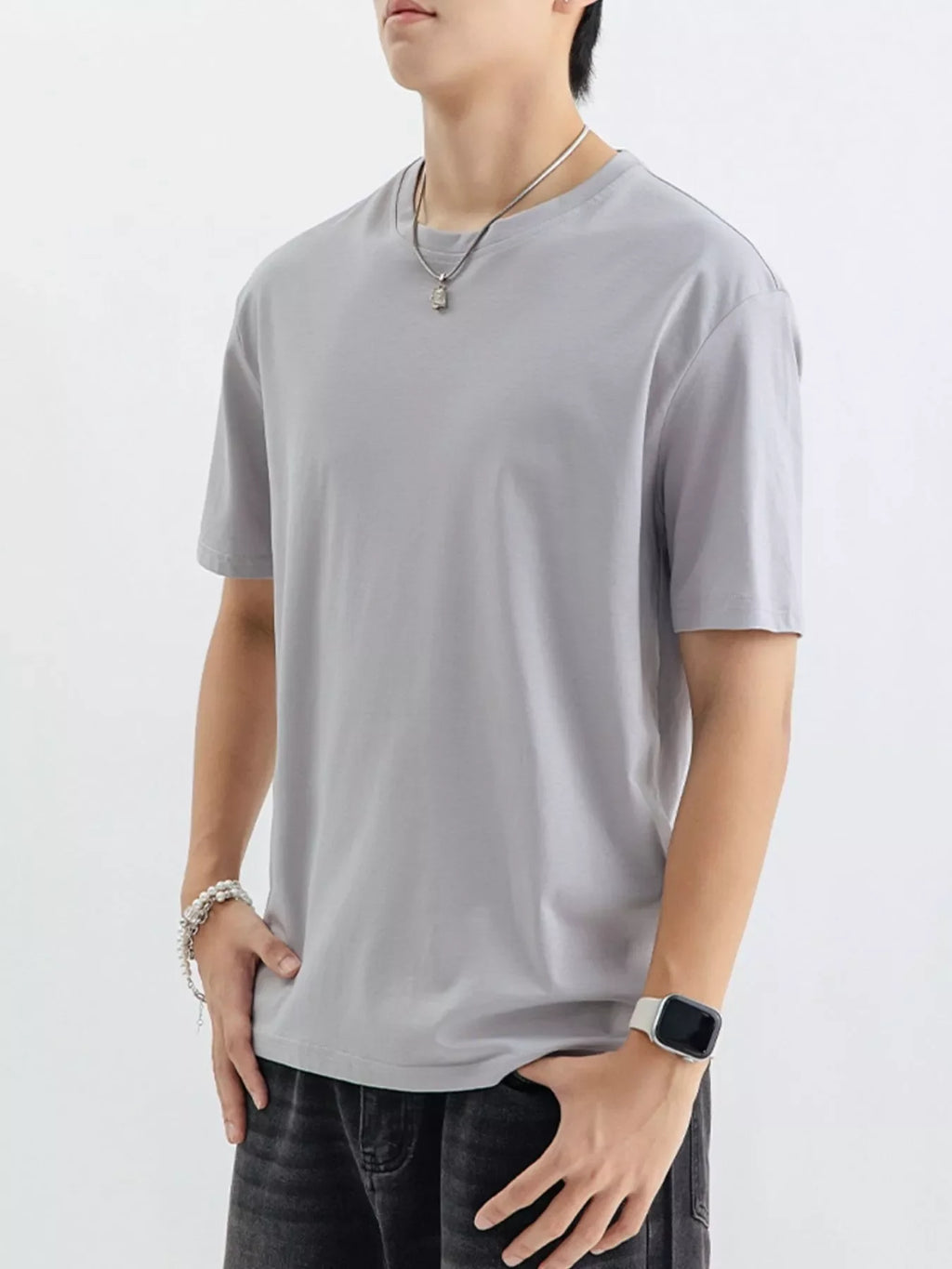 Men's Plus Size Casual Solid Color T-Shirt