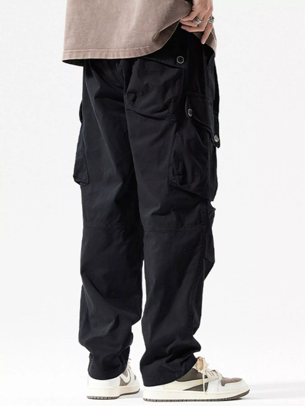 Men's Full Size Loose Fit Multi-Pocket Cargo Pants Plus Size