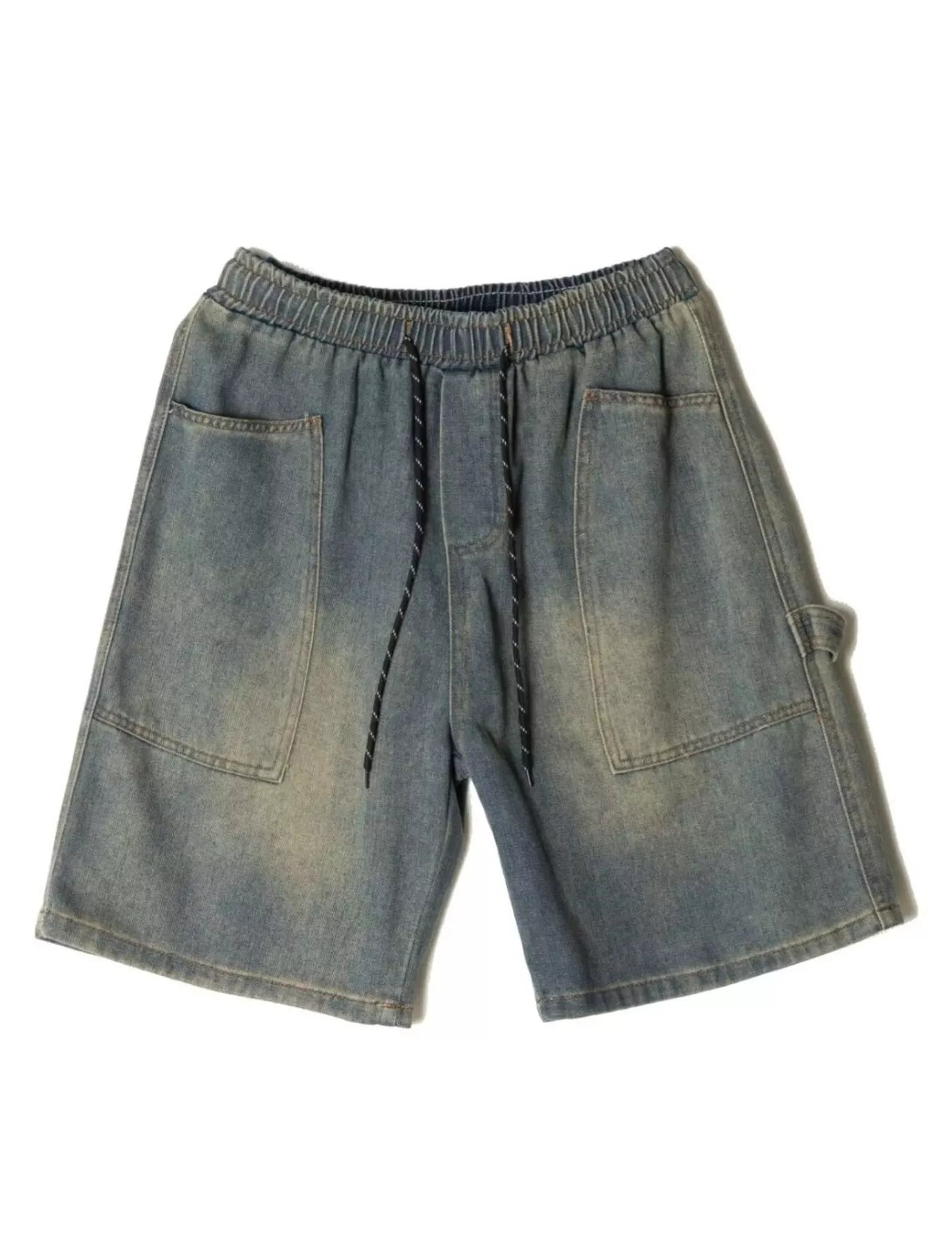 Men's Full Size Drawstring Loose Fit Denim Shorts Plus Size