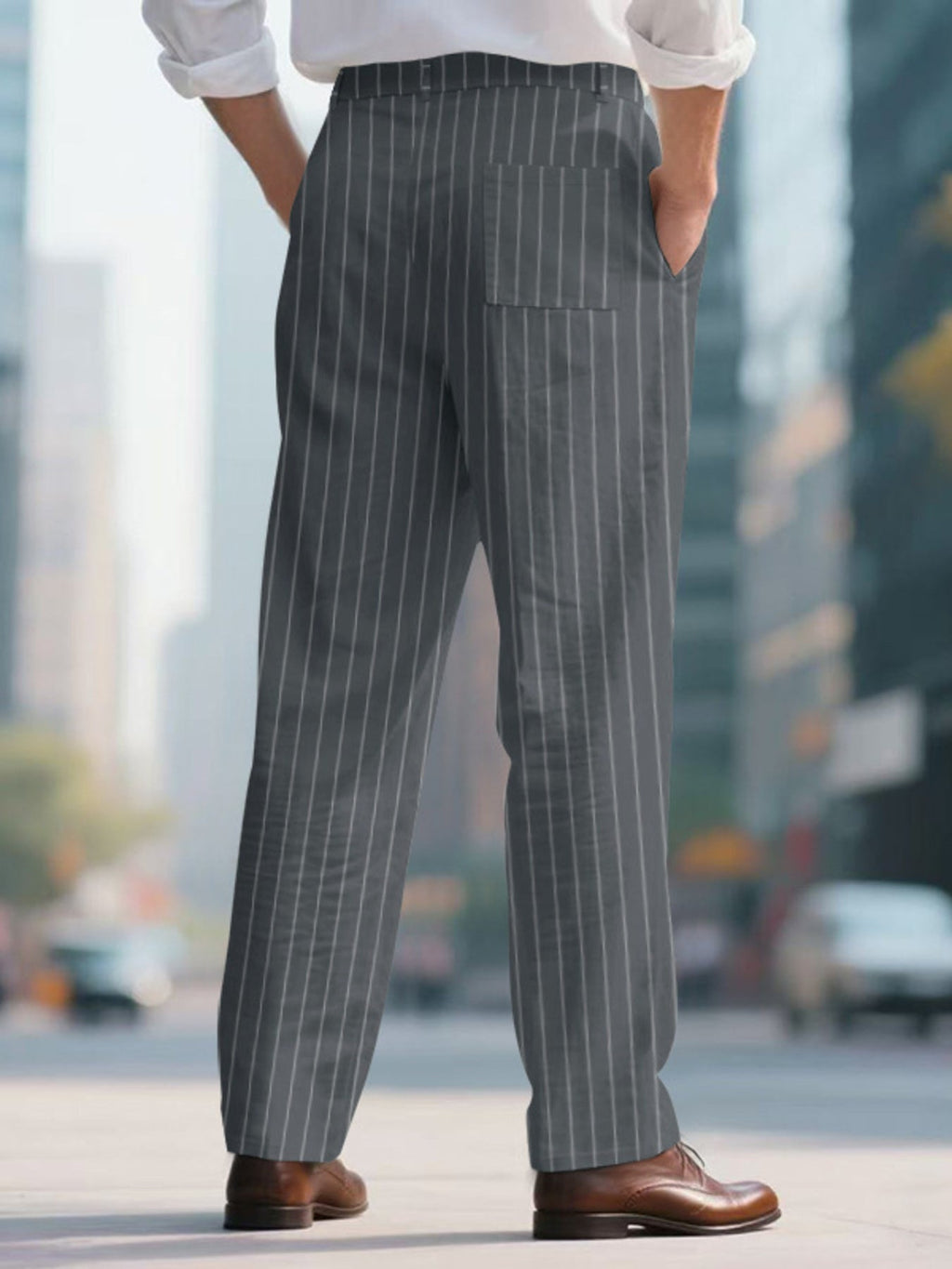 Men's Full Size Striped Wide Leg Pant Plus Size