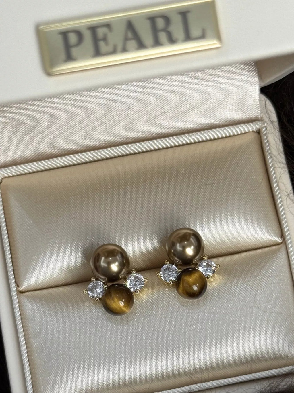 Tiger Eye Stud Earrings