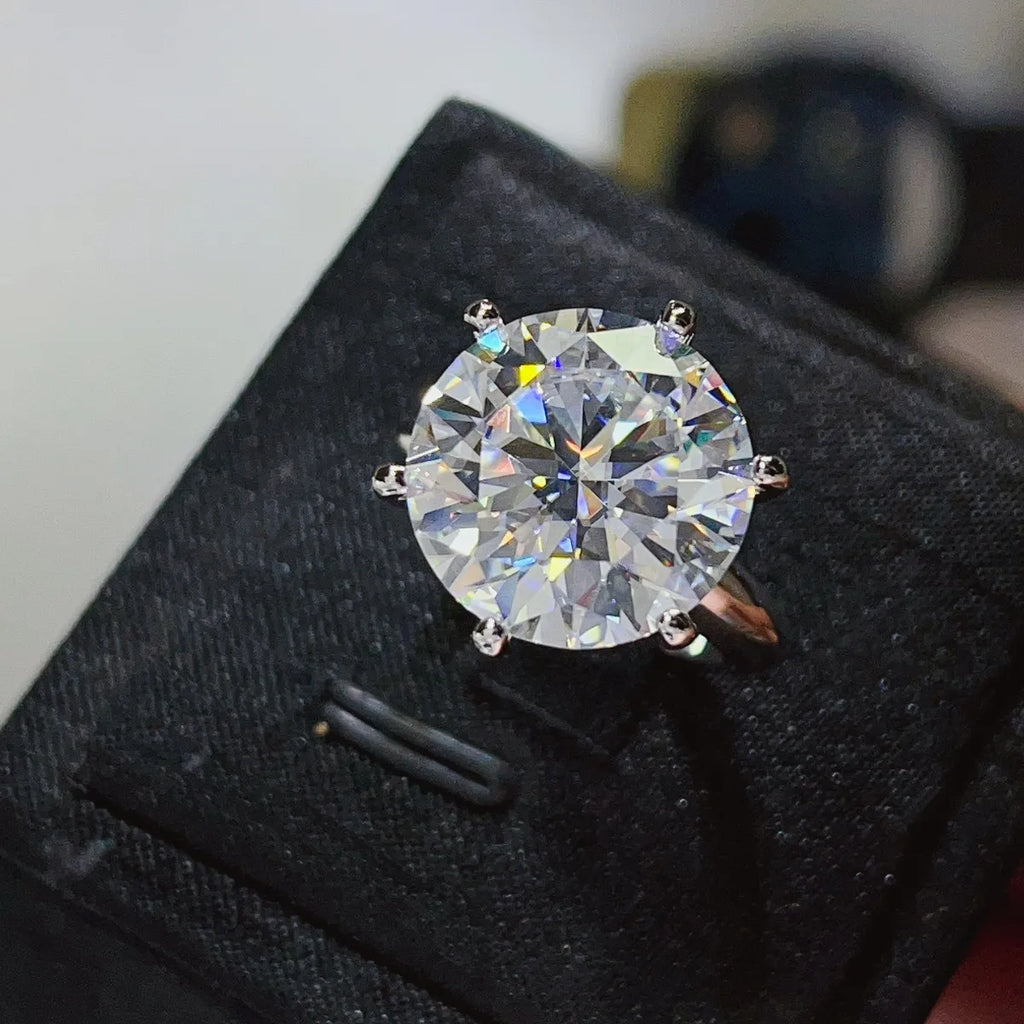 10 Carat Moissanite 925 Sterling Silver Ring