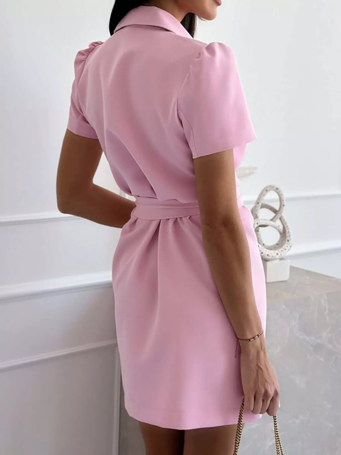 Double-breasted Blazer Dress with Belt