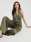 Surplice Sleeveless Top and Pants Set