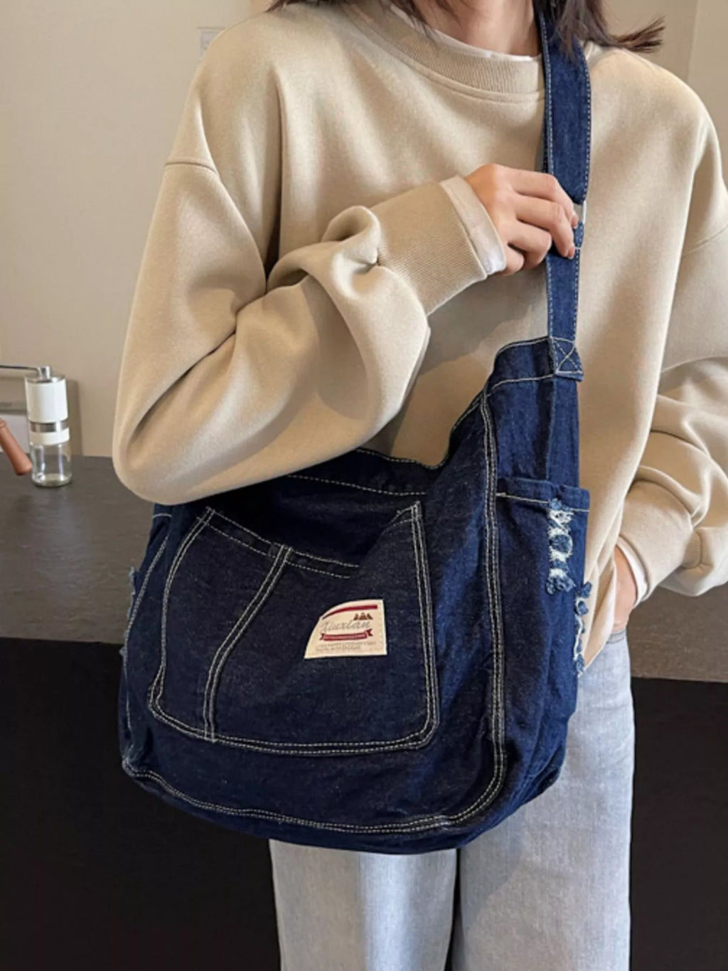 Casual Denim Crossbody Bag