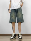 Men's Full Size Drawstring Loose Fit Denim Shorts Plus Size