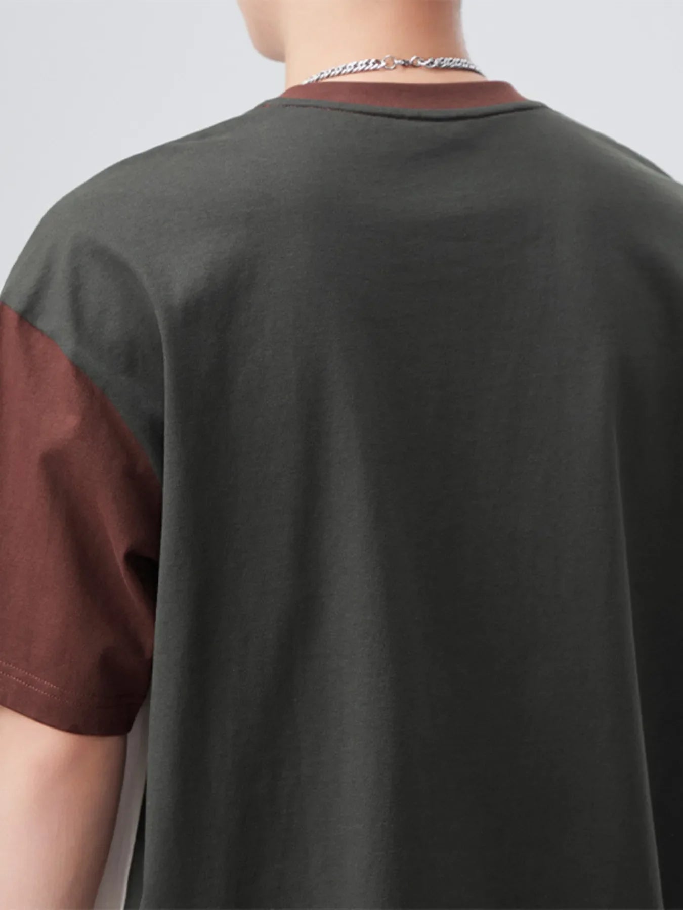 Men's Plus Size Color Block Round Neck Short Sleeve T-Shirt