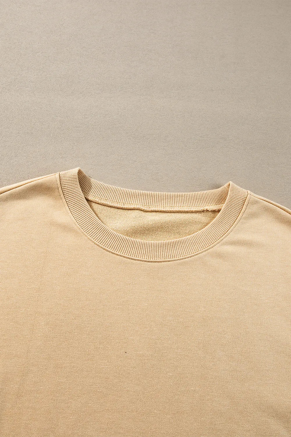 Side Slit Round Neck Long Sleeve Sweatshirt