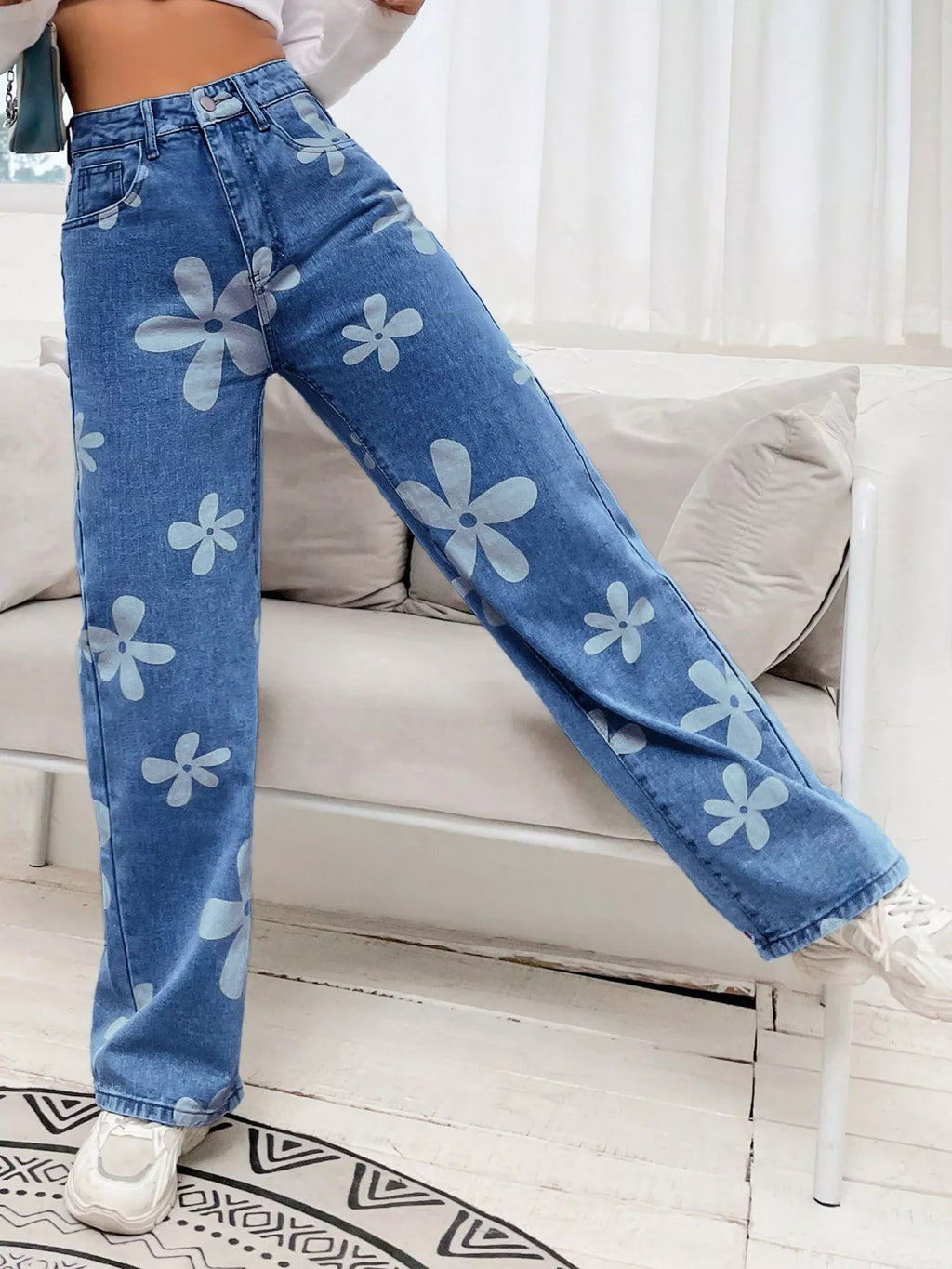 Floral Wide Leg Jeans