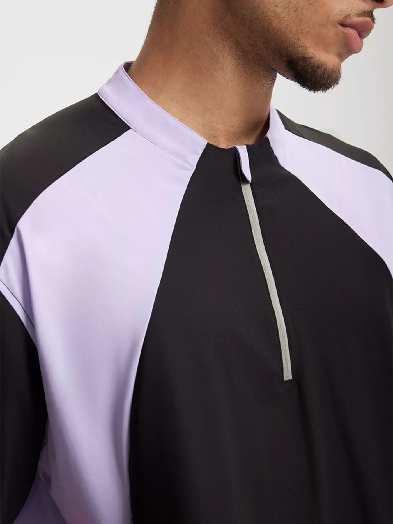 Men's Color Block Quick-Dry Half Zip T-Shirt