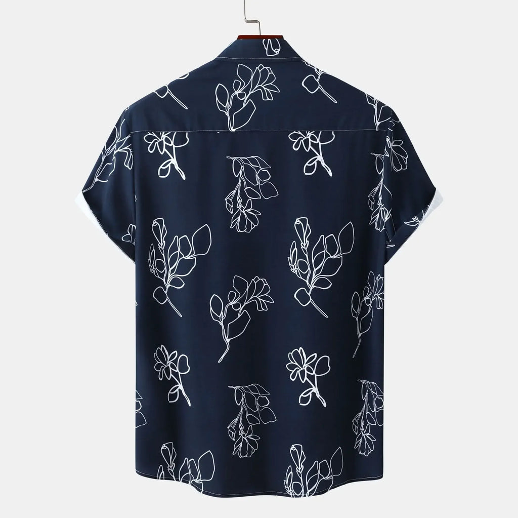 Men's Plus Size Printed Short Sleeve Casual Shirt
