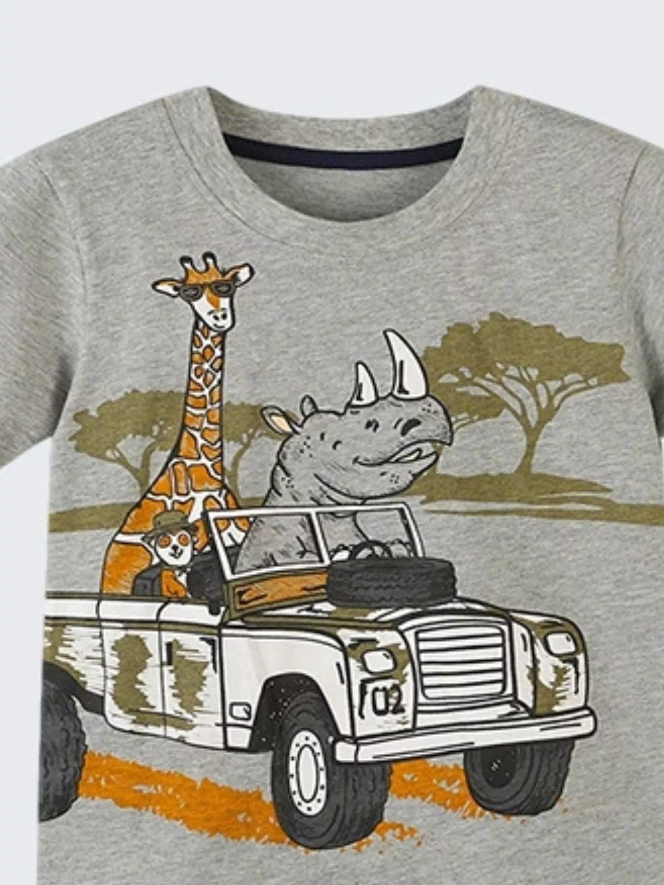 Children's Animal Graphic Round Neck T-Shirt