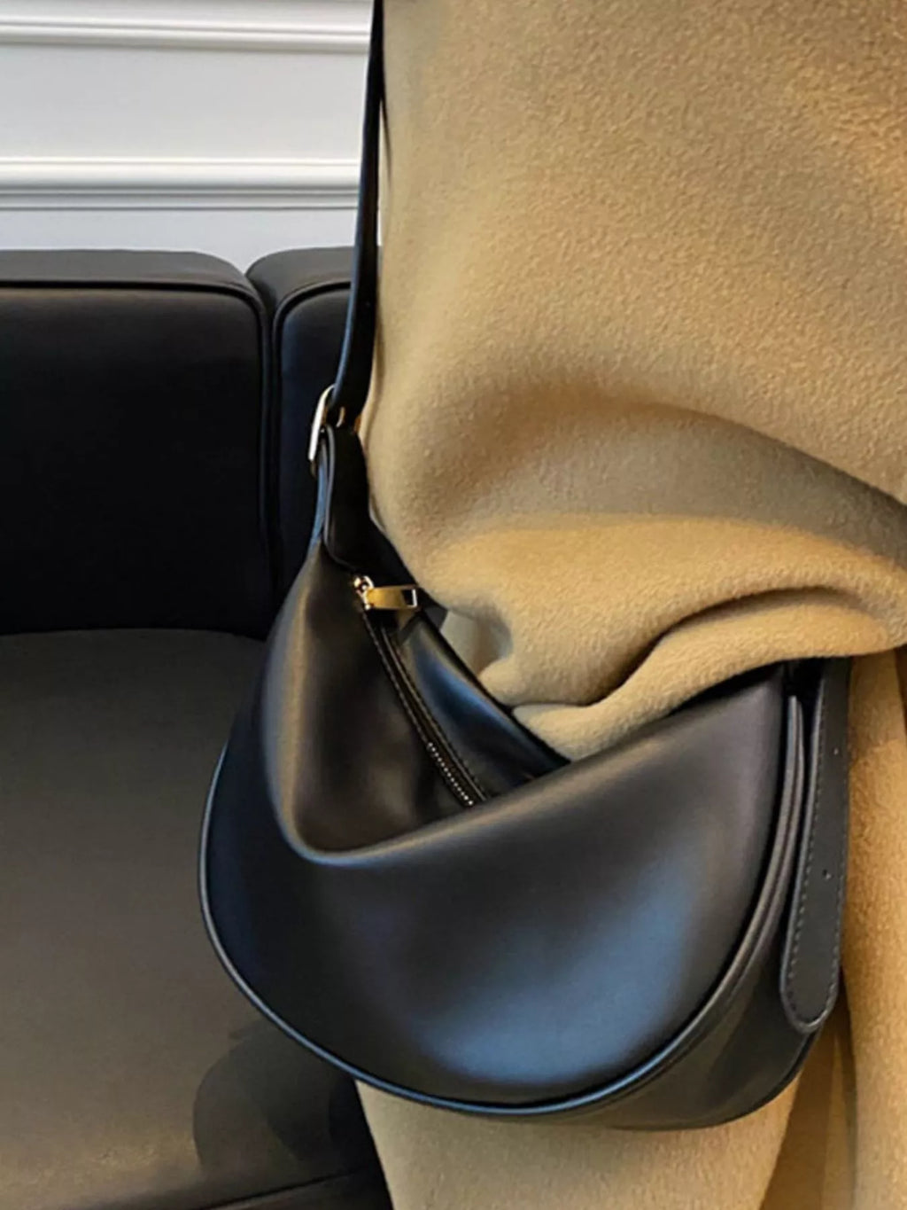 Adjustable Strap Crescent Crossbody Bag