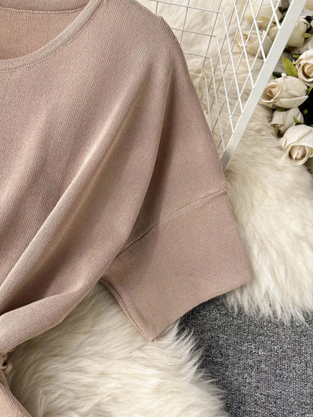 Short Sleeve Top and Wide Leg Pants Set