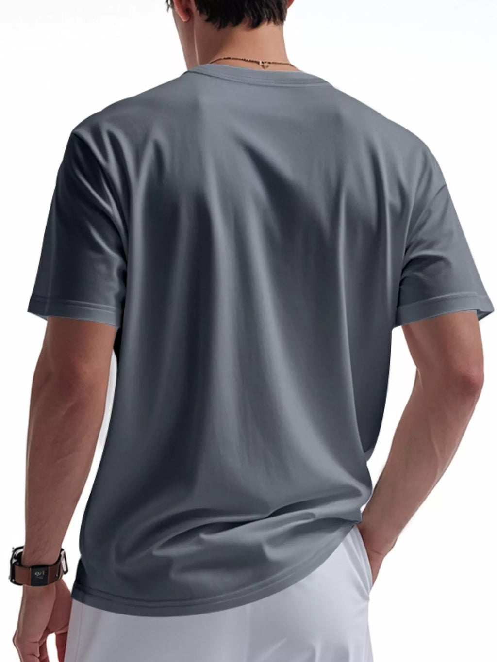 Men's Full Size Casual Button Detail Short Sleeve T-Shirt Plus Size