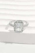925 Sterling Silver Inlaid Zircon Square Ring