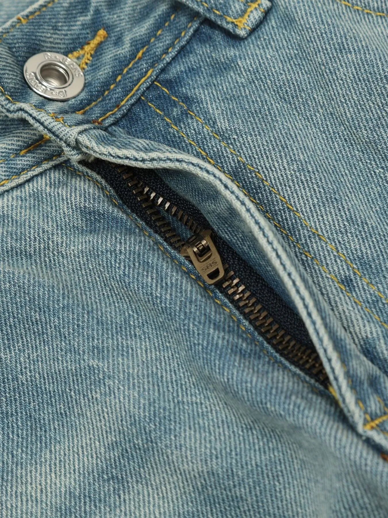Men's Washed Wide Leg Jeans