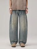 Men's Vintage Wash Wide Leg Jeans